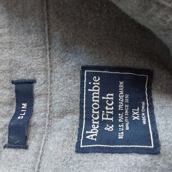 Abercrombie & Fitch Mens Gray Soft Cotton Button Down Shirt Pockets Sz.XXL - Picture 8 of 9